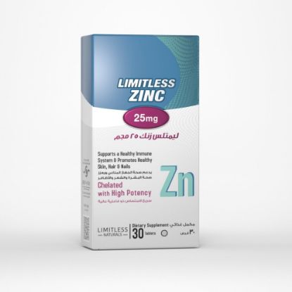 Picture of LIMITLESS ZINC 25 MG 30 TABS.