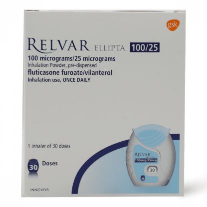 Picture of RELVAR ELLIPTA 100/25MCG INHALER 30 METERED DOSES