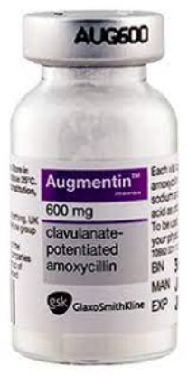 Picture of AUGMENTIN 600 MG VIAL FOR I.V. INF.