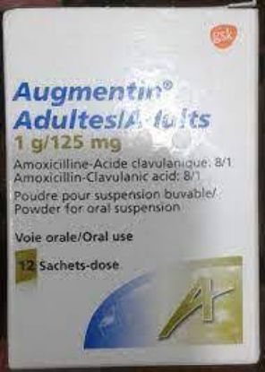 Picture of AUGMENTIN ADULTS 1GM/125MG 12 PWD. ORAL SUSP. SACHETS