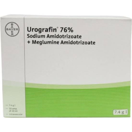 Picture of UROGRAFIN 76% (AQUEOUS SOLUTION) 10 AMP. 20 ML
