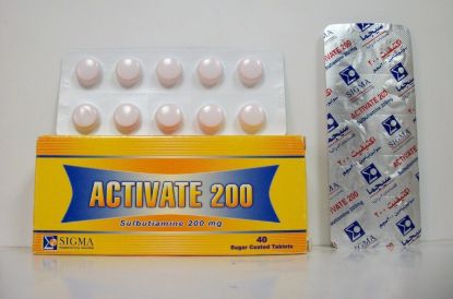 Picture of ACTIVATE 200MG 40 SUGAR COATED TAB.
