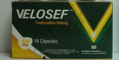 Picture of VELOSEF 500MG 16 CAPS.