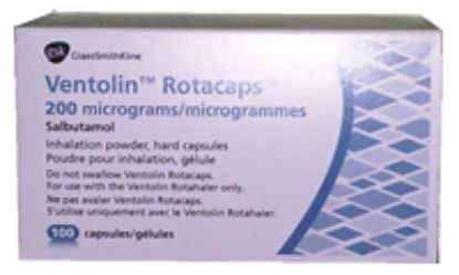 Picture of VENTOLIN ROTACAPS 200 MCG 8*16 INH. CAPS.