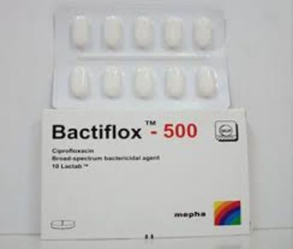 Picture of BACTIFLOX 500MG 10 LACTAB.