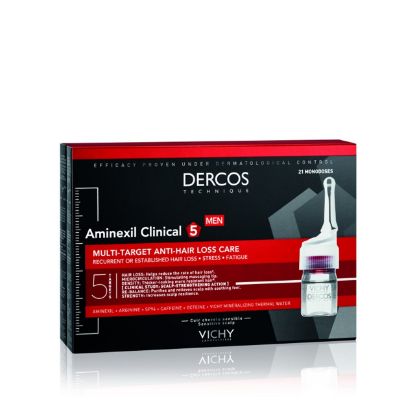 Picture of VICHY DERCOS AMINEXIL CLINICAL 5 - MEN 21 MONODOSE HAIR VIALS
