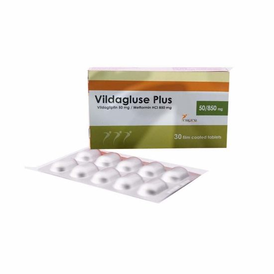 Picture of VILDAGLUSE PLUS 50/850 MG 30 TABS.
