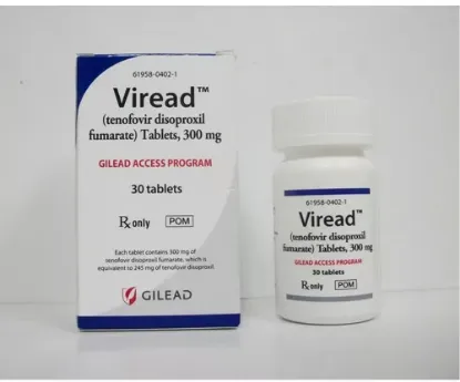 Picture of VIREAD 300 MG 30 TABS.