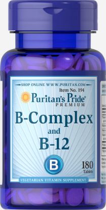 Picture of VITAMIN B-COMPLEX AND VITAMIN B-12 180 TABLETS
