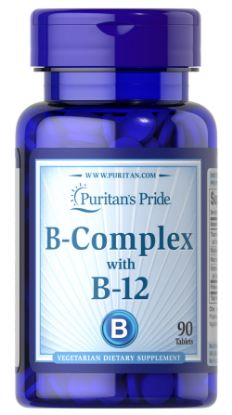 Picture of VITAMIN B-COMPLEX AND VITAMIN B-12 90 TABLETS
