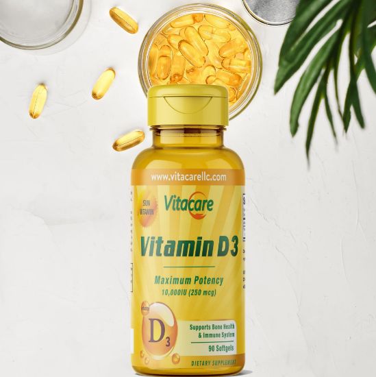 Picture of VITAMIN D3 10.000 IU 90 SOFTGELS (VITACARE)