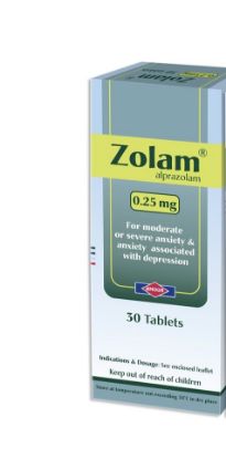 Picture of ZOLAM 0.25 MG 30 TABS.