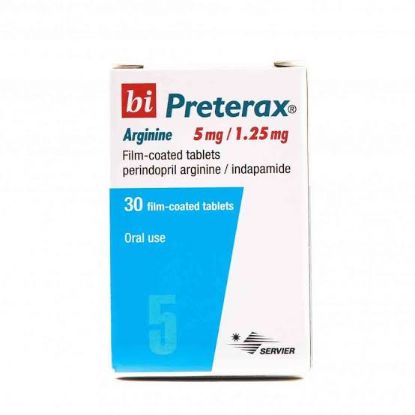 Picture of BI PRETERAX ARGININE 5MG/ 1.25MG 15 F.C.TAB. 