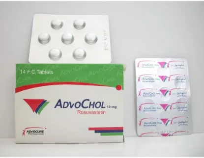 Picture of ADVOCHOL 10MG 14 F.C. TABS.