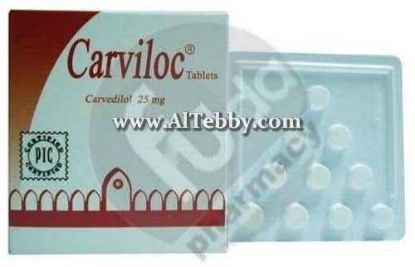 Picture of CARVILOC 25MG 20 SCORED TABS.