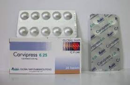 Picture of CARVIPRESS 6.25MG 20 SCORED TAB.