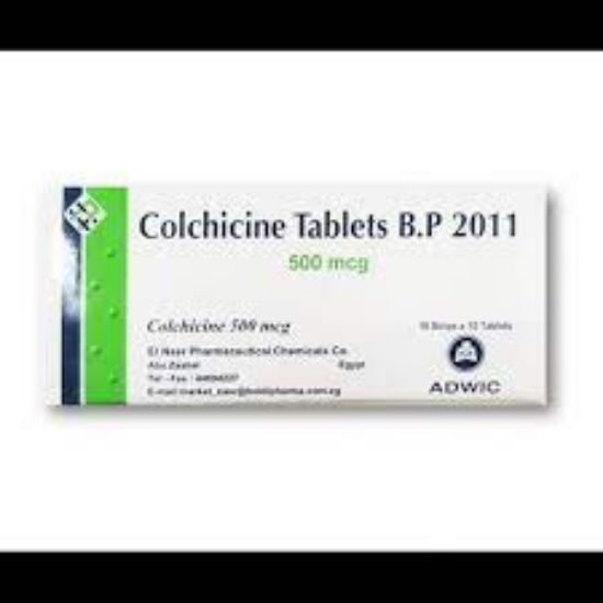 Picture of COLCHICINE 500 MCG 100 TABS.