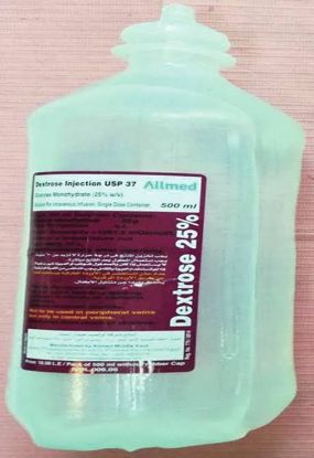 Picture of DEXTROSE 25% (ALLMED) I.V. INF. 500 ML (RUBBER CAP)