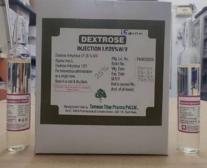 Picture of DEXTROSE 25% (MISR) I.V. INJ. 20 AMP.