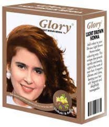 Picture of Glory Henna For Hair Color Light Brown 10 G 6 Bags