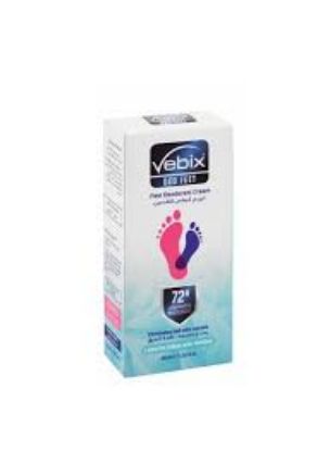 Picture of Vebix Feet Deodorant Cream 72h Protection With Menthol 30 ml