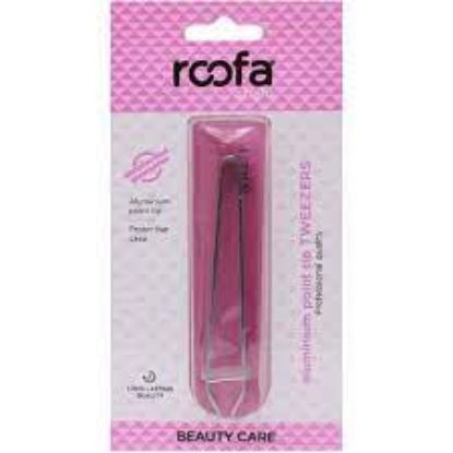 Picture of Roofa Spain Aluminum Point Tip Tweezers + Case Silver - 013BC