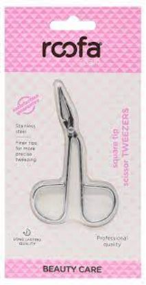 Picture of Roofa spain Square Tip Scissor Tweezers stainless - Silver - 015BC