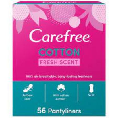 Picture of Carefree Daily Panty Liners Cotton Fresh Scent 56 Panty Liners