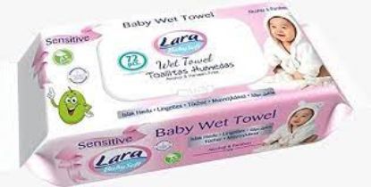 Picture of Lara Baby Soft Newborn for Sensitive Skin Milk Wipes 72 Count