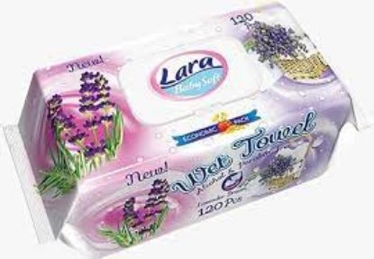 Picture of Lara Baby Soft Ultra Soft Wet Towel Alcohol & Paraben Free Lavender Dream-120 Pieces