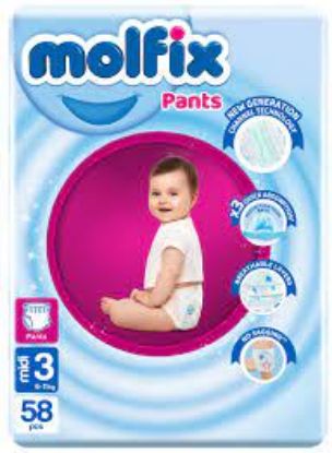 Picture of Molfix Pants Diapers Jumbo Pack - Size 3 - Economy Pack 58 Pieces