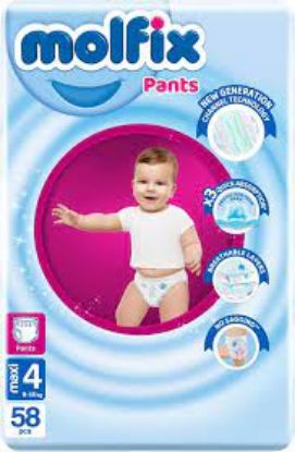 Picture of Molfix Pants Diapers Jumbo Pack - Size 4 - Economy Pack 58 Pieces