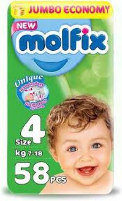 Picture of Molfix Diapers Jumbo Pack - Size 4 - Economy Pack 58 Pieces