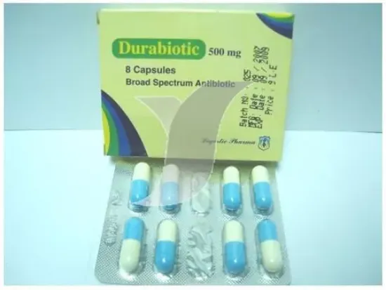 Picture of DURABIOTIC 500MG 8 CAPS.
