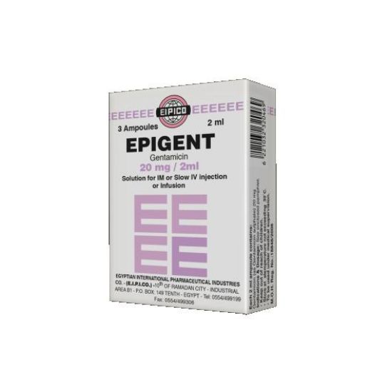 Picture of EPIGENT 20MG/2ML I.V./I.M. 3 AMPS.