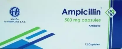 Picture of AMPICILLIN-MISR 500MG 12 CAPS.