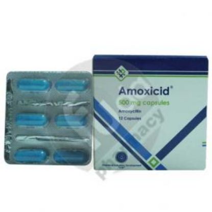 Picture of AMOXICID 500 MG 12 CAPS.