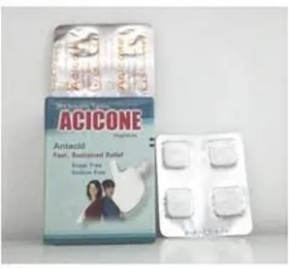 Picture of ACICONE 720 MG 20 CHEW. TAB.